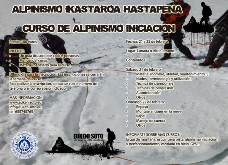 Read more about the article Curso de iniciación al alpinismo, 21 y 22 de febrero