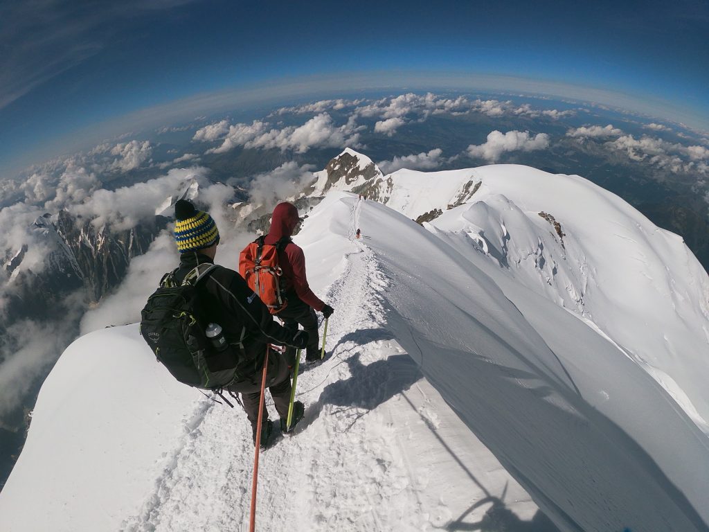 Mont Blanc descenso cima